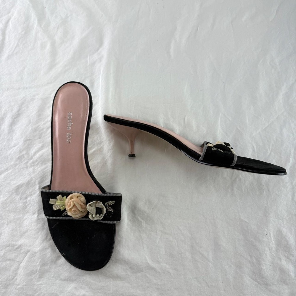Sacha Too Floral Kitten Heels Womens 8M Coquette Ballet French Girl 90s